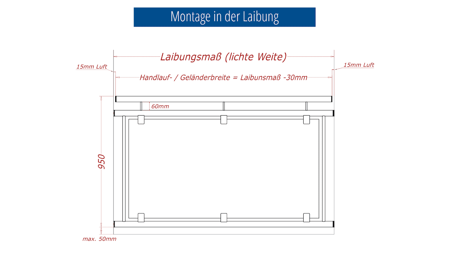 Französischer Balkon Edelstahl Klarglas