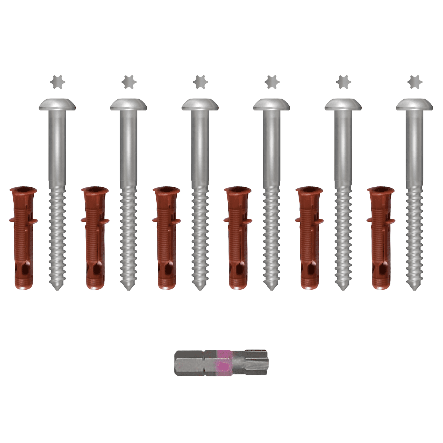 Sicherheitsschrauben-Set verzinkt Gittertür 7x105 mm