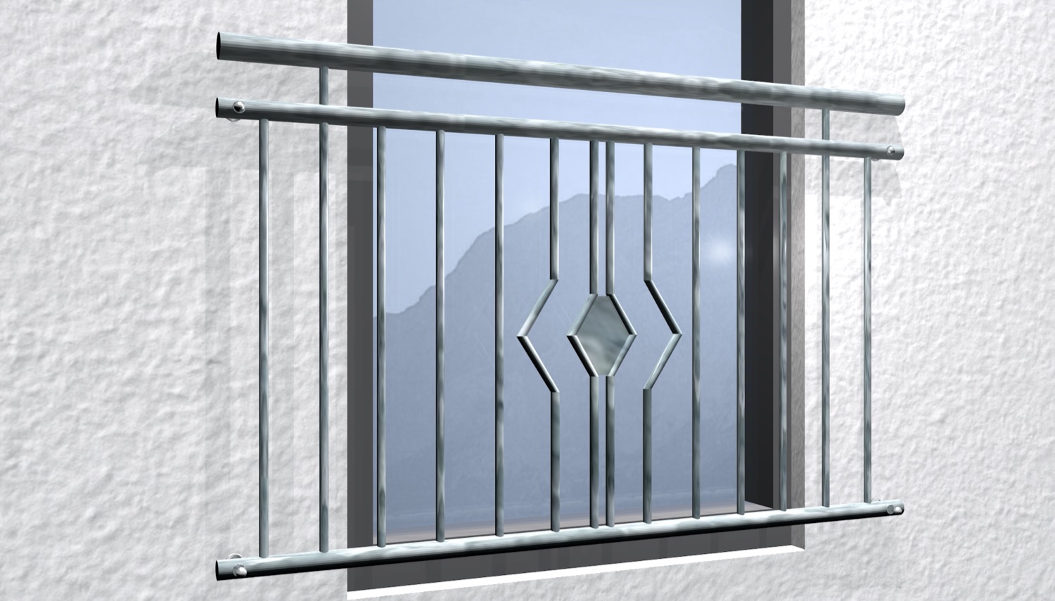 Französischer Balkon verzinkt Rhombus Ornament 