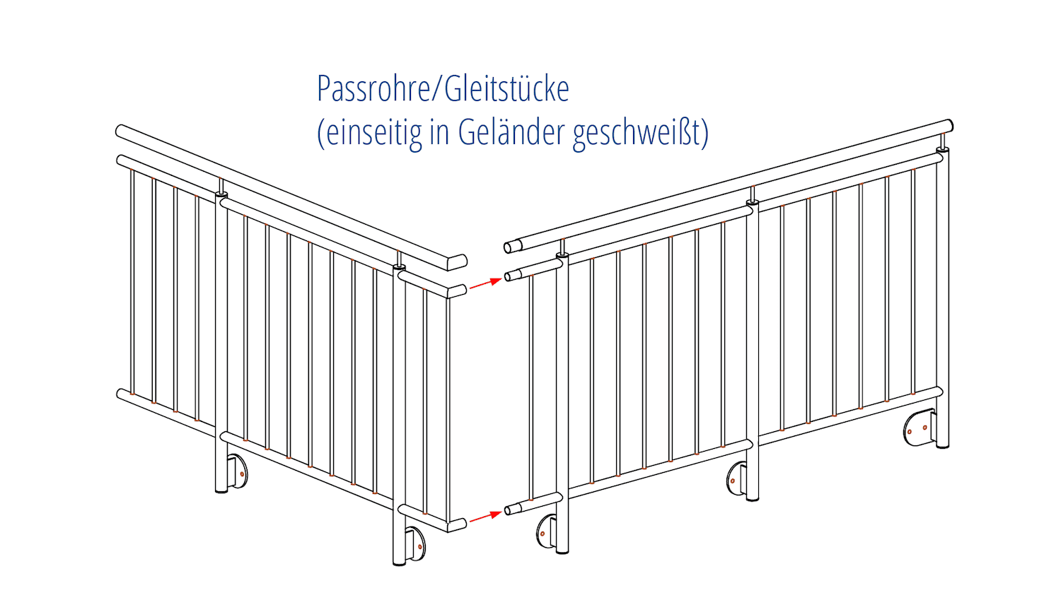 Balkongeländer Edelstahl Einfach-V