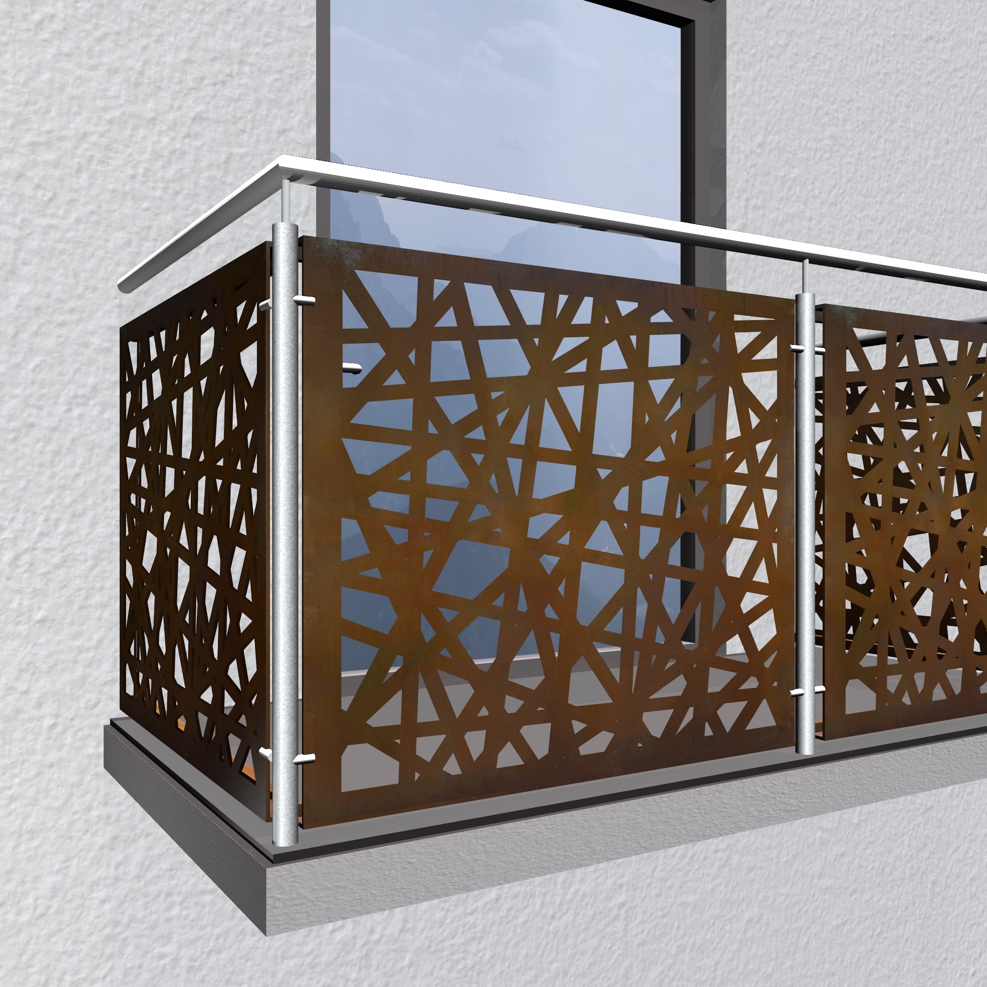 Revêtement de balcon en acier Corten AB