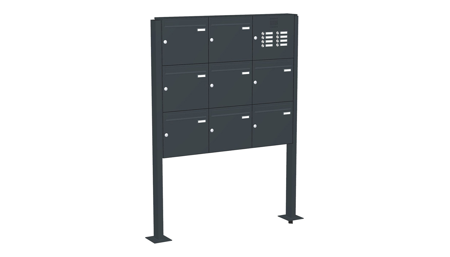Briefkastenanlage | Freistehend | 8-fach | Senkrecht | Audio | Video | Farbe