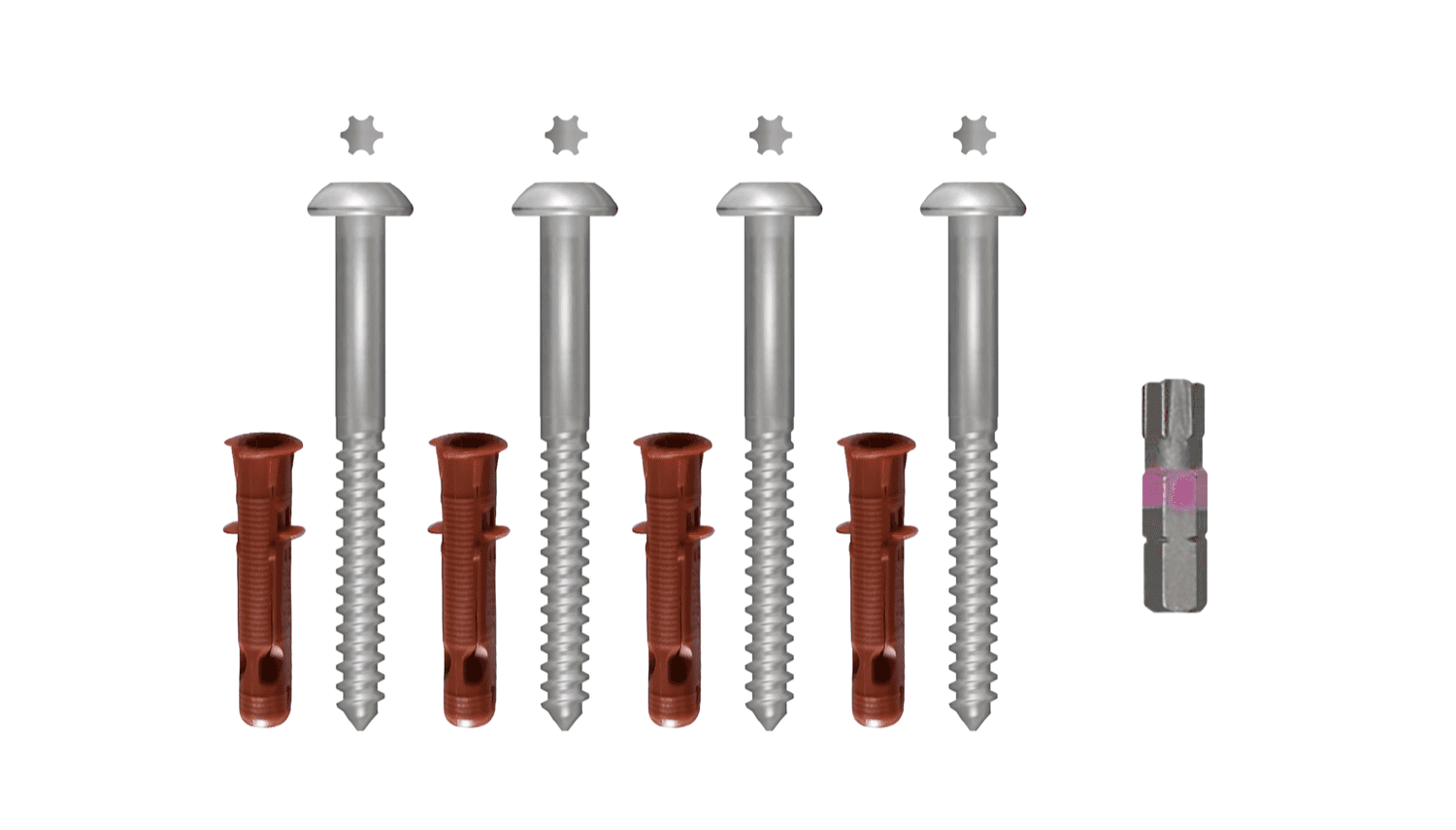 Sicherheitsschrauben-Set verzinkt 7x105 mm