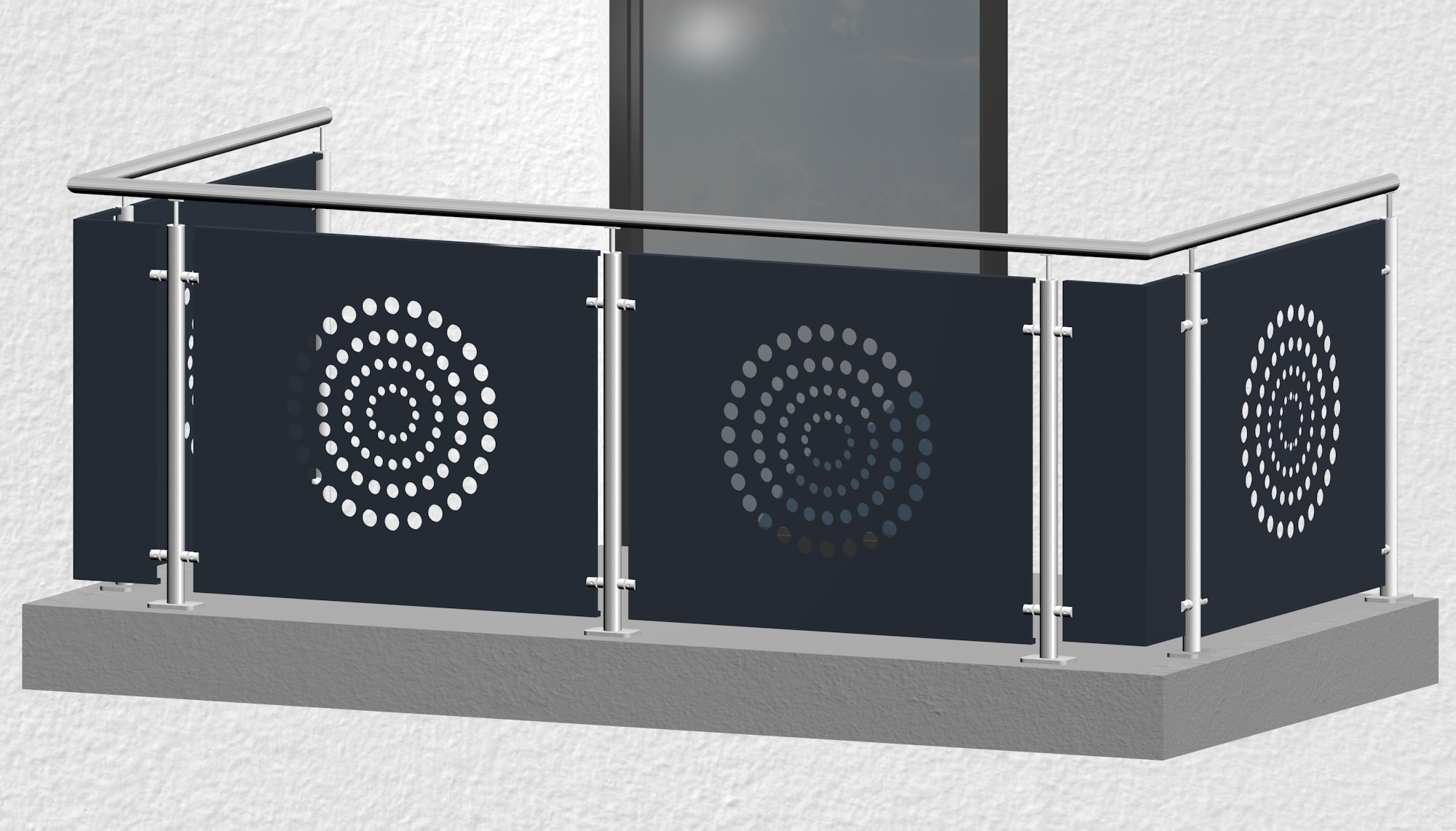 Balkongeländer Edelstahl Designblech KR