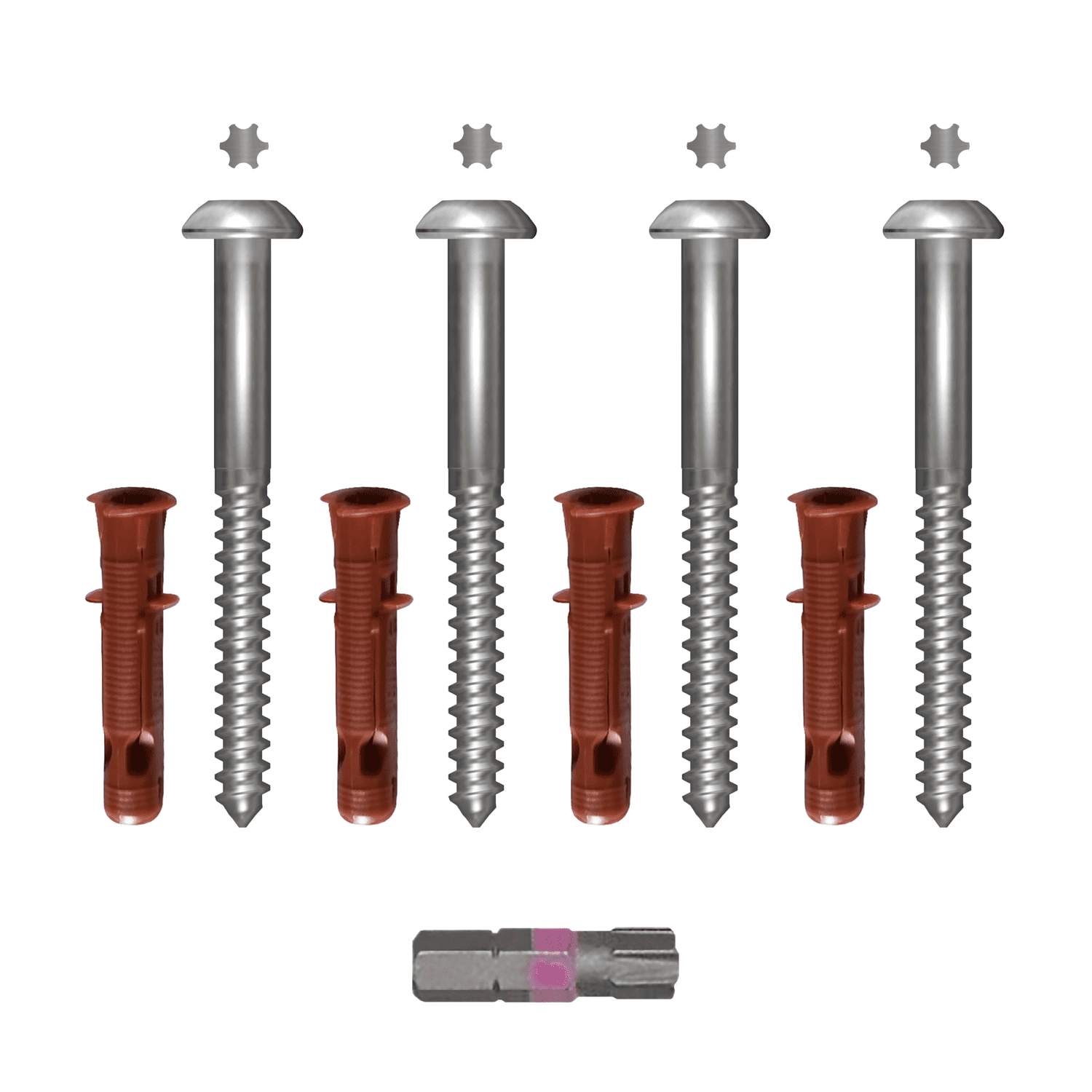 Sicherheitsschrauben-Set Edelstahl  7x85 mm