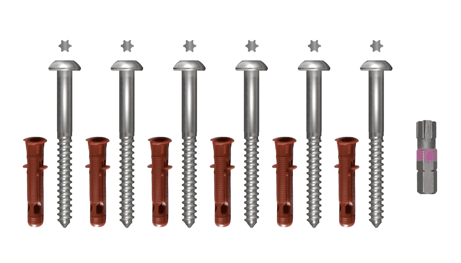 Sicherheitsschrauben-Set Edelstahl Gittertür 7x105 mm