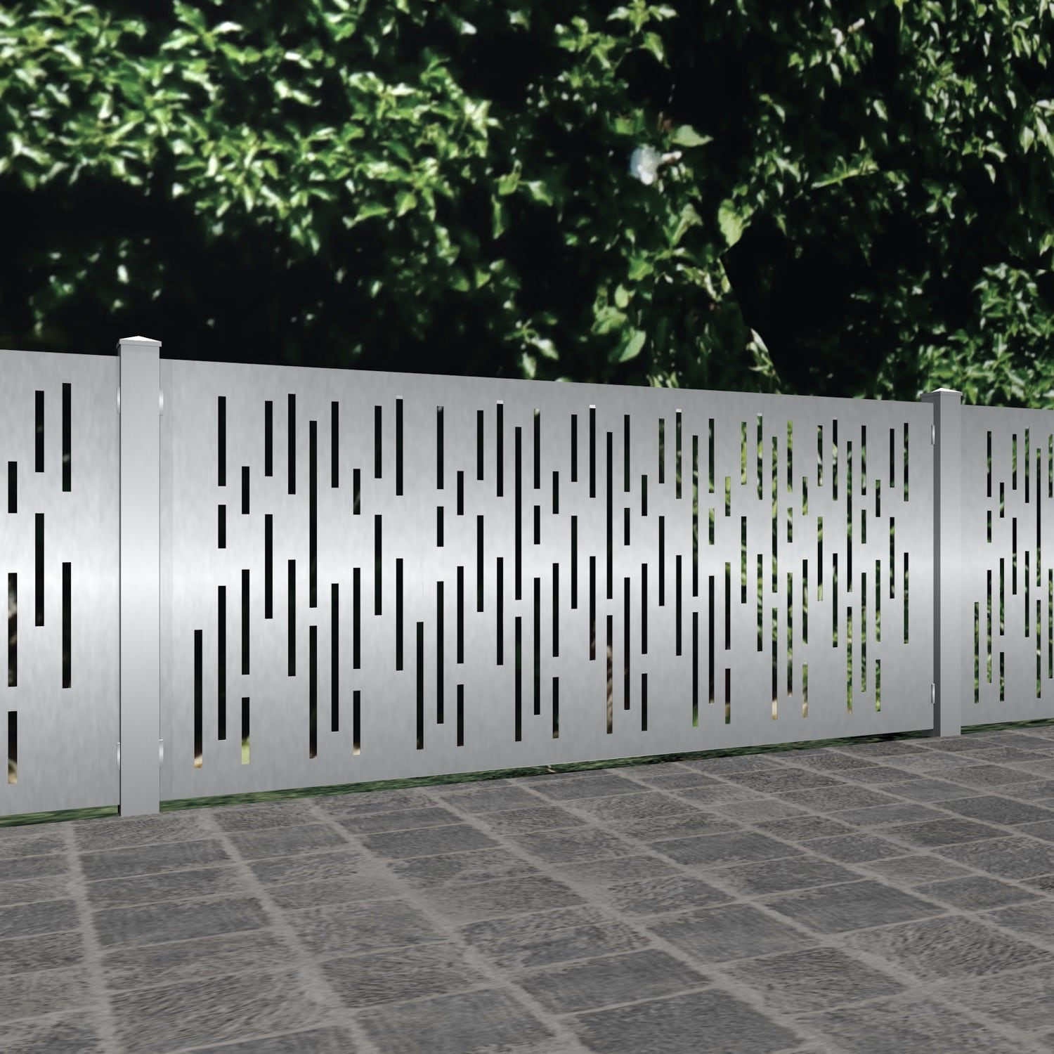 Gartenzaun Edelstahl Laserschnitt Design SF VE