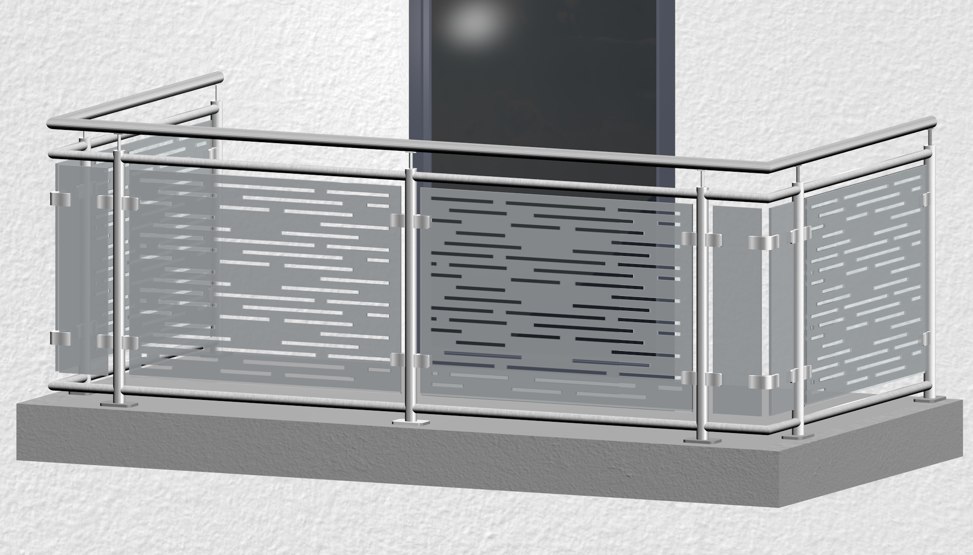 Balkongeländer Edelstahl Designglas SF HO