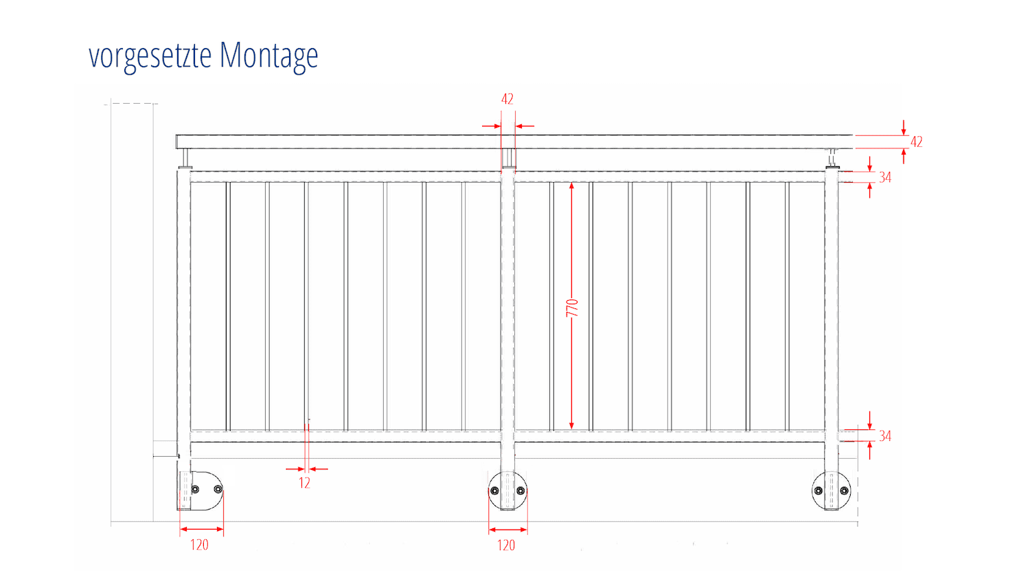 Balkonhek Roestvrij staal Lattice Ornament 2