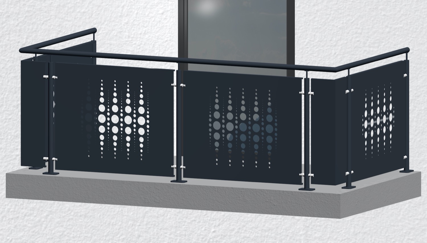 Balkongeländer verzinkt Designblech PE