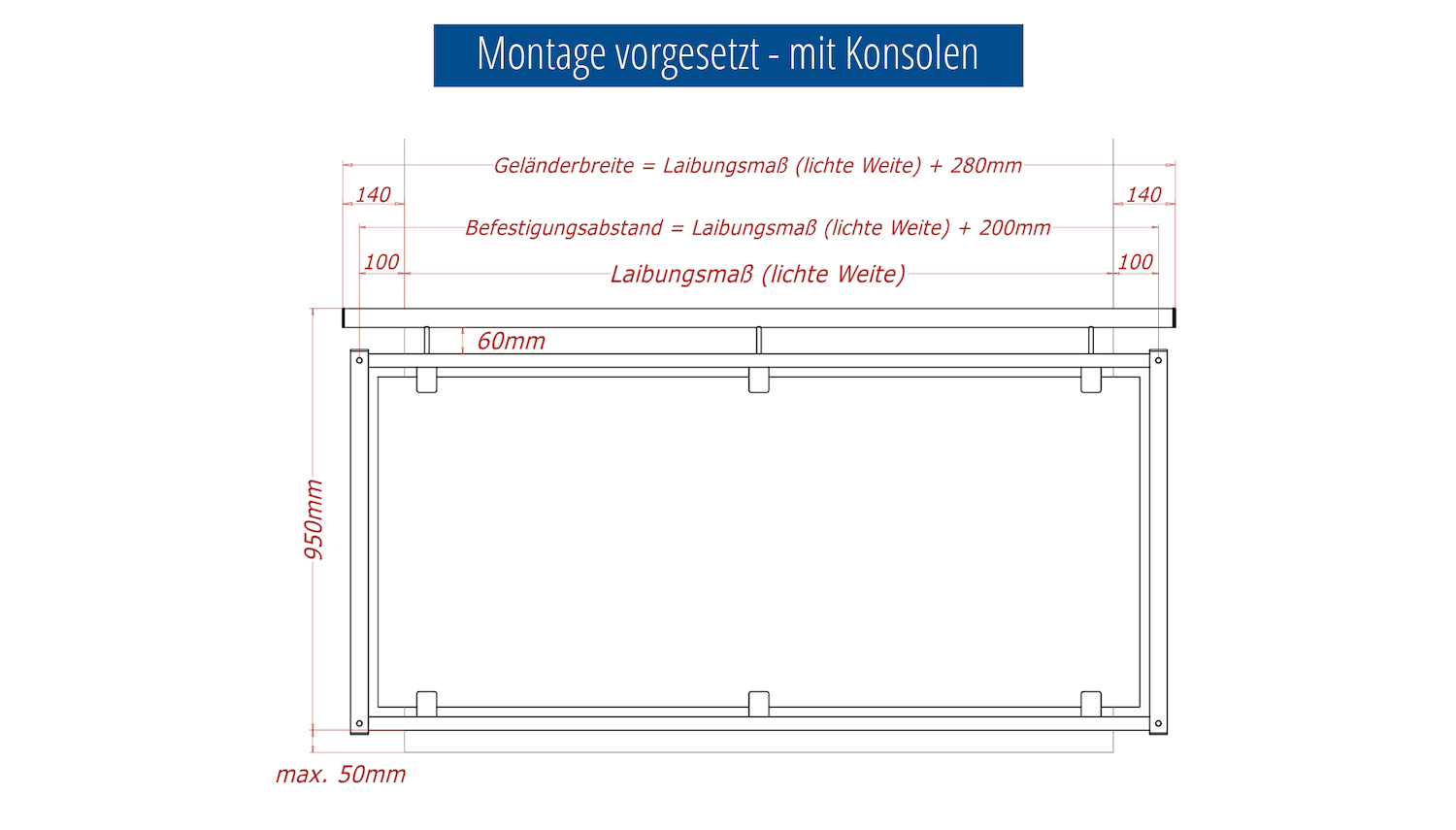 Französischer Balkon Edelstahl Designglas MC