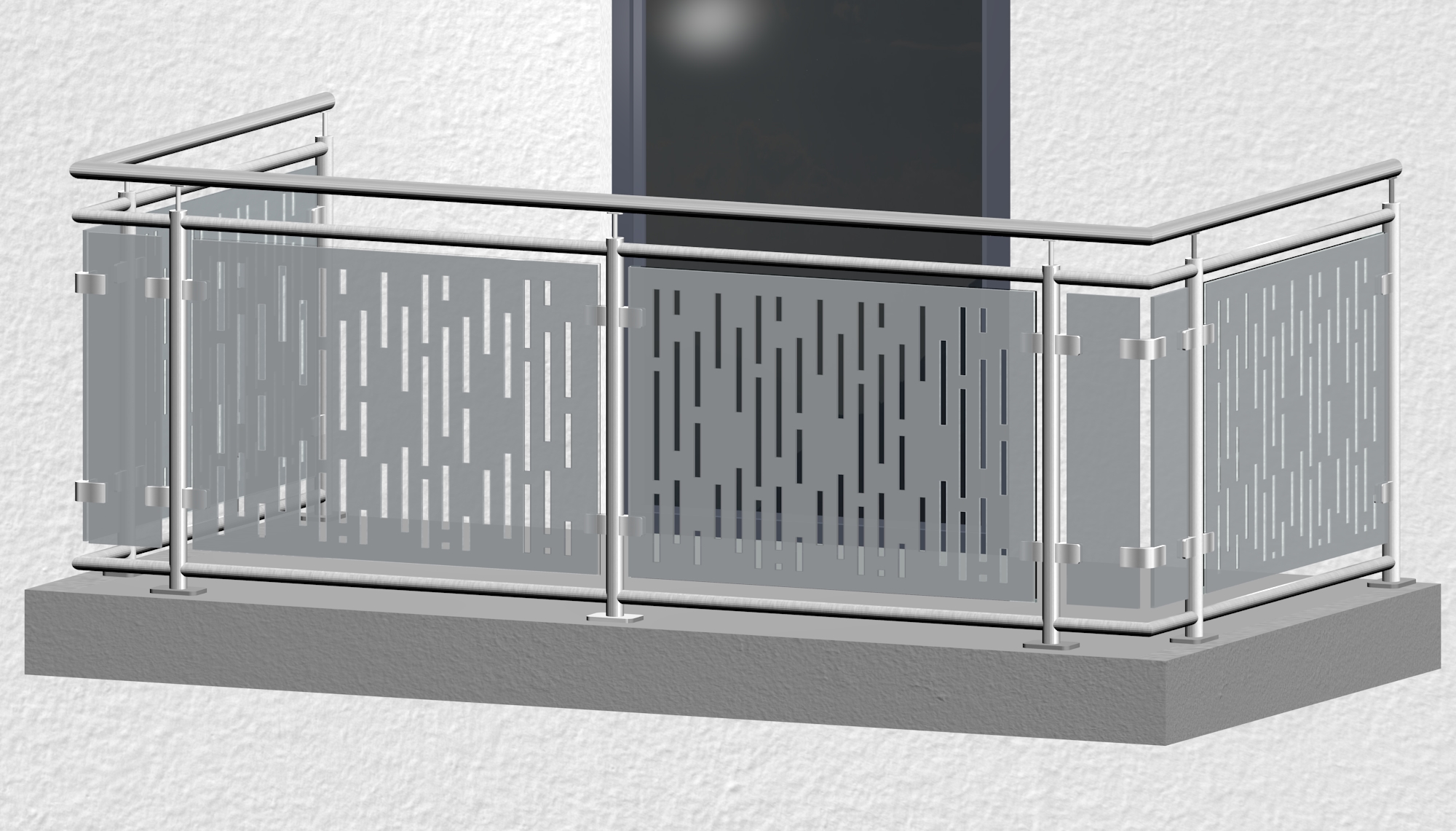 Balkongeländer Edelstahl Designglas SF VE