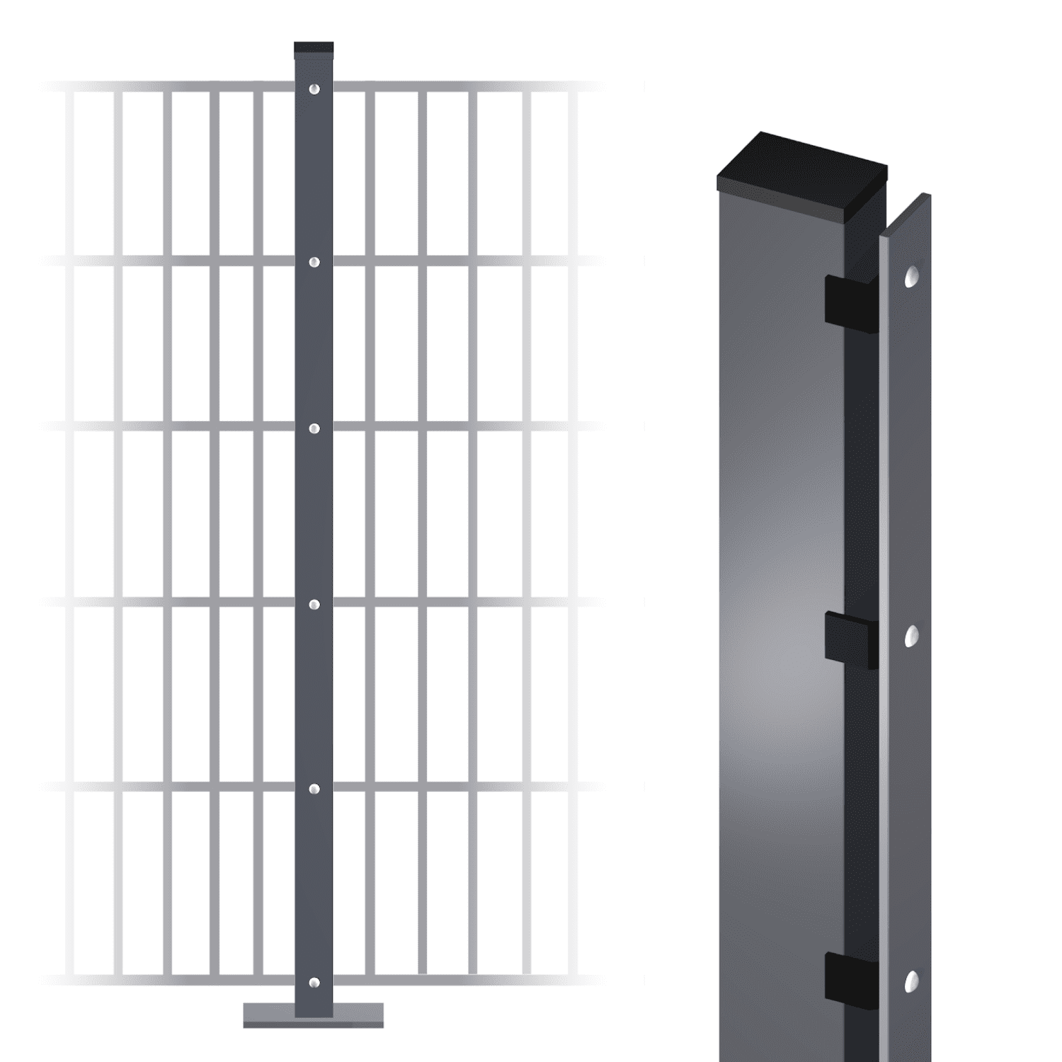 Staafhekpaal verzinkt 60x40x2 mm